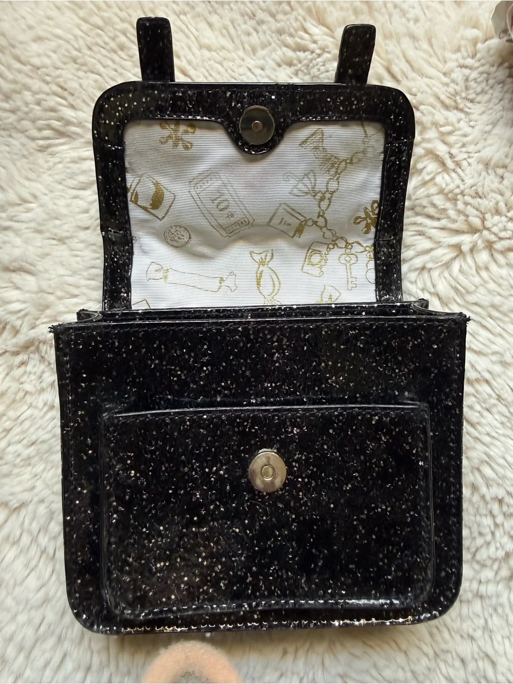 kate spade Black Glitter Mini Satchel with Gold Hardware - Picture 2 of 6
